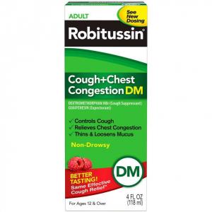 Robitussin Cough Plus Chest Congestion DM Syrup, 4 Fluid Ounce - 24 per case.