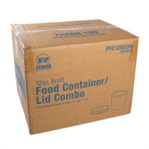 12 oz. Kraft Paper Food Container and Lid Combo, Pack of 250