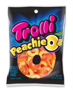 Trolli Peachie Os Gummy Candy, 4.25 Ounce - 12 per case.