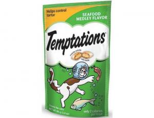 Whiskas Temptations Seafood Medley Cat Treat, 3 Ounce - 12 per case.