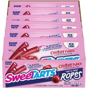 Wonka Kazoozles Chewy Nestle Sweetart Cherry Punch Rope, 4 x 12 x 3.5 oz Case
