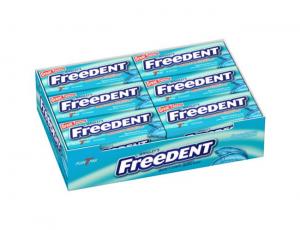 Wrigley Freedent Spearmint Bubble Gum - 360 per case.