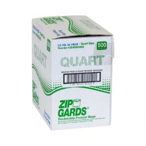 ZipGards Clear Disposable Reclosable Freezer Zipper Bag, 7 x 8 inch - 500 per case.