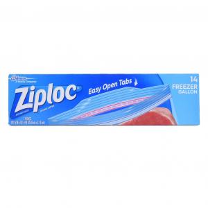 Ziploc Easy Open Tabs Gallon Size Freezer Bag, 14 count per pack - 12 per case.