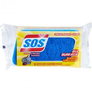 S.O.S, CLO91017CT, All-Surface Scrubber Sponge, 12 / Carton, Blu