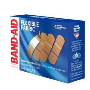 12 PACKS : Band-Aid Johnson & Johnson Band-Aid, Flexible Fabric,