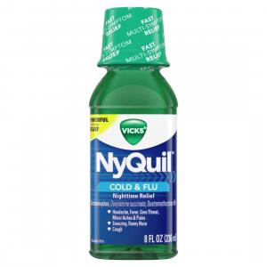 Vicks Nyquil Original Liquid Cold & Flu Nighttime Relief 8 floz (PACK OF 12)