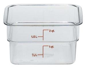 6 PACKS : Cambro (2SFSCW135) 2 qt Polycarbonate Food Storage Con