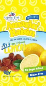 Amazin Raisin Flavor Infused Sour Lemon Raisins 1.3 oz (PACK OF 250)