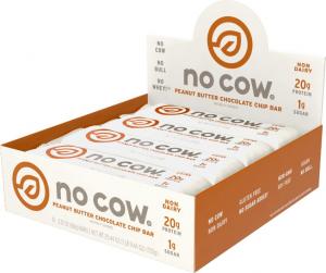 No Cow Protein Peanut Butter Chocolate Chip Bar 2.12 oz 12 count (PACK OF 6)