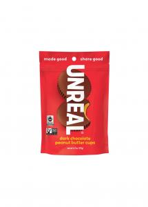 Unreal Candy Dark Chocolate Peanut Butter Cup Bags, 6 x 4.2 oz Case