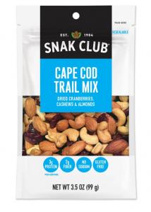 Snak Club 1721437 Century Snacks Premium Pack Cape Cod Trail Mix (3.5 OZ, 6 Pk)