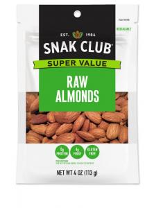 Snak Club 1741238 Century Snacks Super Value Raw Almonds (4 OZ, 6 Per Case)