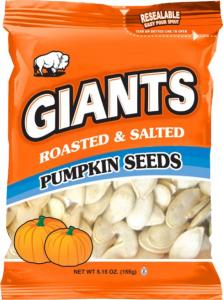 Giant Snack 22550 Giants Pumpkin Seeds Roasted & Salted (5.15 OZ, 12 Per Case)