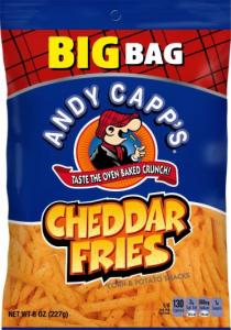 Andy Capp's Big Bag Cheddar Flavored Fries, Corn & Potato (8 Oz, Pack Of 8)