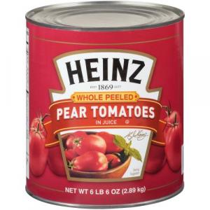 HEINZ Whole Peeled Pear Tomatoes In Juice (102 Oz. Cans, Pack Of 6)