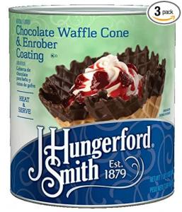J Hungerford Smith Chocolate Waffle Cone And Enrober Coating, 123 Oz Can, 3 Pack