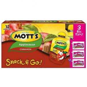 Mott's Cinnamon Applesauce, 3.2 Oz Clear Pouches, 12 Count (Pack