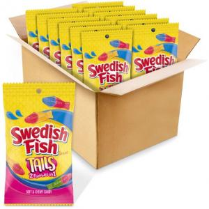 (Price/CASE)Swedish Fish 00522 8oz Sf Asstd Big Tails Peg Bag 12