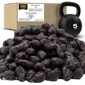 Traina Home Grown California Dried Whole Black Mission Figs - No Added Sugar, Non Gmo, Gluten Free, Kosher Certified, Vegan, Value Size (5 Lbs)