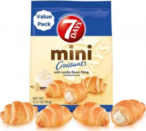 7Days Mini Croissant Pouches Value Pack Of 30, Vanilla Filling, Non-Gmo (2.12Oz, Pack Of 30)