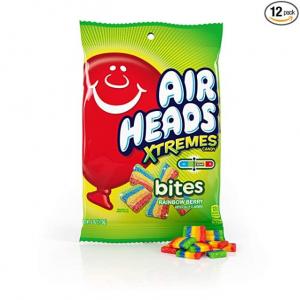 Airheads Xtremes Bites Sweetly Sour Candy, Rainbow Berry, Non Melting, Bulk Party Bag, 6 Oz (Pack Of 12)