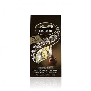 Lindt Lindor 70% Extra Dark Truffles, 5.1 Oz. Bag, Pack Of 6