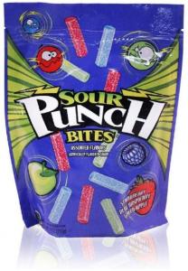 Sour Punch Bites, Blue Raspberry, Apple & Strawberry Flavors, Soft & Chewy Candy, 9Oz Bag (12 Pack)