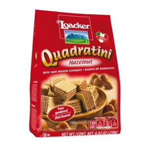 Loacker Quadratini Hazelnut 250 Grams 8.82Oz./Pack (Pack Of 6)