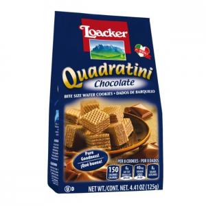 Loacker Quadratini Chocolate Flavored Wafer Cookies (125g/4.41 Oz.)