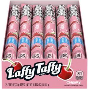 Laffy Taffy Rope, Cherry, 0.81 Oz., Pack Of 24 (12 Packs Per Case)