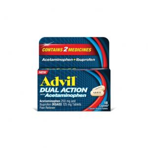 Advil Dual Action With Acetaminophen, 6X18/Caplets (Pack Of 12)