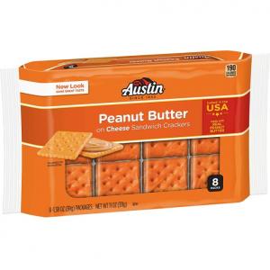 Austin Crackers Cheese With Peanut Butter, 8X1.38Oz/Pack (Pack Of 12)