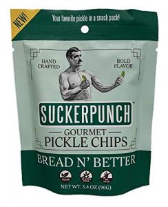 Suckerpunch Gourmet Bread & Butter Pickle Chip Pouch, 3.4Oz./Pouch (Pack Of 12)