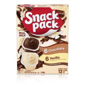 SNACK PACK PUDDING CHOCOLATE VANILLA FAMILY PACK 39 OUNCE (Pack of 6)