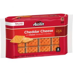 AUSTIN CHEESE ON CHEESE CRACKERS 1.38oz x 8 (Pack of 12)