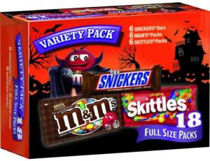 Mars Halloween Singles Mixed Chocolate Bar - Shoe Box, 34.32 Ounce - 144 per case.
