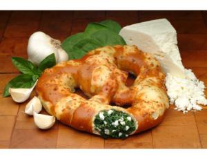 Kim and Scotts Spinach Feta Stuffed Pretzels, 6 Ounce - 24 per case.