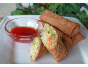 Green Dragon Whole Grain Vegetable Egg Roll - 100 per case.