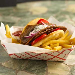 Kronos Frozen Gyrokone Cone Style Premium Beef Strip, 1.25 Ounce130 per case.