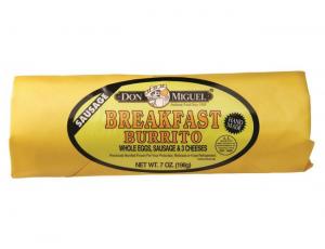 Don Miguel Egg Cheese and Sausage Burrito, 7 Ounce12 per case.