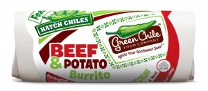 Green Chile Food Beef Burrito W/ Potato Green Chile Salsa & Cheddar, 7 OZ, 12 Pk