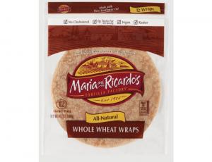 Maria and Ricardos 12 Inch Whole Wheat Tortilla, 45.7 Ounce - 120 per case.