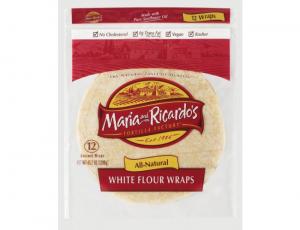 Maria and Ricardos White Flour Tortilla, 45.7 Ounce - 12 per case.