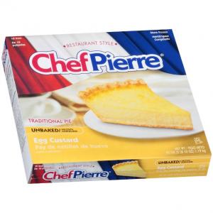 Sara Lee Chef Pierre Unbaked Egg Custard Open Face Pie, 10 inch