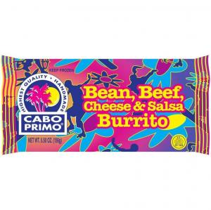 Cabo Primo Beef Bean & Cheese Salsa Burrito Child Nutrition Individually Wrapped 5.5oz (PACK OF 80)