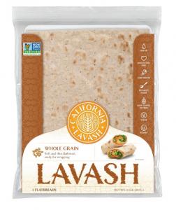California Lavash Retail Whole Grain Lavash Flatbread 8x10 Non-GMO Vegan Kosher 10oz (PACK OF 10)