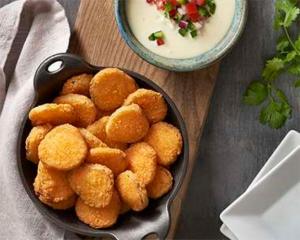 Harvest Creations Breaded Pickle Chips Spiced Tabasco Sauce 2.5lbs (PACK OF 4)