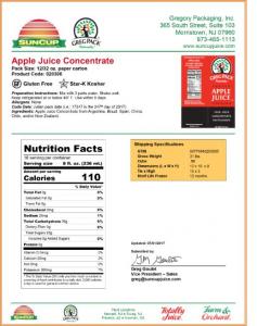 Suncup Apple Juice Concentrate - 3 Plus 1 Apple (32 Fl.Oz, 12 Per Case)