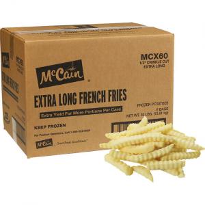 Mccain Crispy Bakeable Seasoned 1/2" Deep Groove Crinkle Fries 5lbs (PACK OF 6)